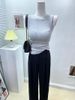Elegant Slimming Sleeveless T-Shirt Top for Women Stretchy Tight Fitting Summer Base Layer Vest Bust Enhancing_ecoleips.com