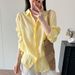 New Linen Basic Loose Fit Turn-down Collar Shirt In Old Money Style For Women 0414f06_ecoleips.com