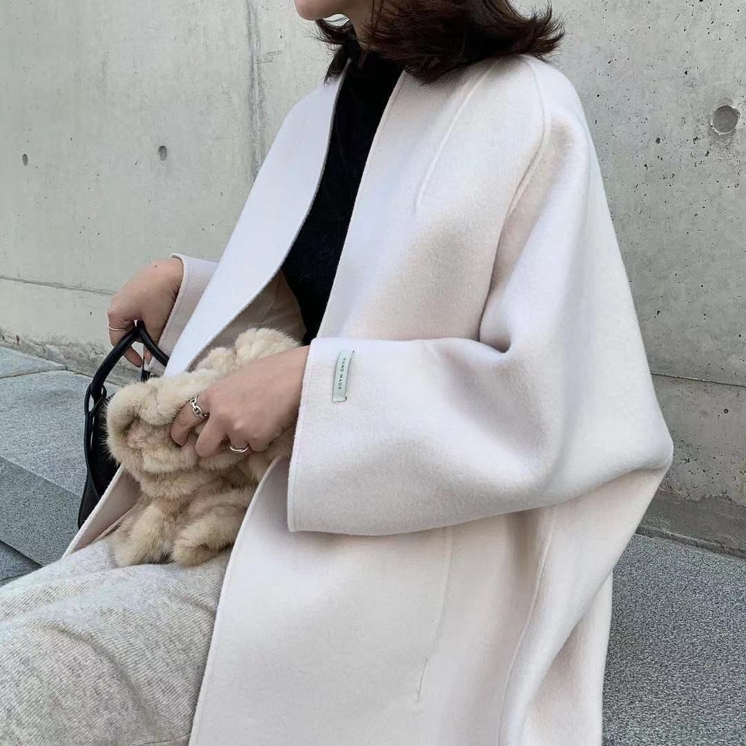 Minimalist Japanese-Style Coat – Oversized Straight-Cut Trench In Pure Colors (Black/Beige/Navy)_ecoleips.com