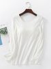 K Long Sleeved Underwear With Chest Cushion, Base Top, Women's Cup One-piece, No Steel Ring T-shirt, Slim Fit_ecoleips.com