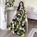Short Sleeve Cotton Silk Women's European And American 2025 Summer New Round Neck Beach Vacation Style Dress_ecoleips.com