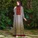 Modest Abaya Dress Women's Fashion Print Dress Autumn Design Polyester Muslim Dress_ecoleips.com