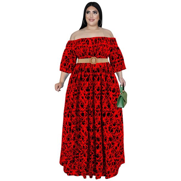 Women's Clothing Plus Size Women's Long Dress Style Autumn Fashion With Full Skirt And Belt For Formal & Casual For Women_ecoleips.com