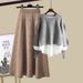 Women's Clothing New Style Fashion Wear Western Style Loose Lazy Style Sweater Slim Skirt Two Piece Suit_ecoleips.com