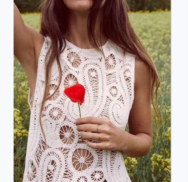Women's Knitted Short Skirt Asymmetrical Stitch Crochet Summer Fashionable Elegant Casual Knee-Length Regular Size_ecoleips.com