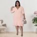 Plus Size Women's Mid Sleeve Dress Summer New Style Full Skirt_ecoleips.com