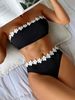 Aria Basics New Cross-border Swimwear, Solid Color Floral European And American Sexy Strapless Bikini Set For Women_ecoleips.com