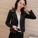 Women's PU Leather Jacket Short Slim Fit Motorcycle Jacket Spring Autumn New_ecoleips.com