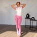 Women's Clothing Contrast Color Raglan Sleeve Casual Sports Yoga Pants Suit Two Piece Suit_ecoleips.com