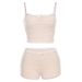 European And American Style 2024 Spring New Women's Fashion Lace See-through Camisole Slim-fit High-waisted Shorts Set_ecoleips.com