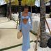 Women's Clothing New Blue Split Swimsuit Steel Bikini Sexy Swimsuit Women's Mesh Skirt Suit_ecoleips.com