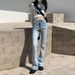 Women's High-waisted Micro-flare Jeans, 2022 New Spring-summer Slim-fit, Height-enhancing, Straight-leg, Loose-fitting,_ecoleips.com