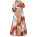 In Stock Cross-Border New Printed Middle Eastern Muslim Malay Full Sleeve Round Neck Robe Long Dress Factory Wholesale_ecoleips.com