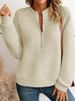 Women’s Zip-Up Stand Collar Fleece Sweatshirt – Long Sleeve Pullover With Checkered Lining (S-XXXL) | Casual & Cozy Streetwear Essential_ecoleips.com