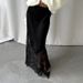 Elegant Women's Midi Skirt Lace Patchwork See-through Bodycon European American Style Versatile For New Spring Autumn_ecoleips.com