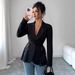 Women's Color Block Lace Blazer Slim Fit a Line Spring 2026 European American Cross Border Trade New Arrivals_ecoleips.com