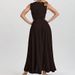 2026 Spring High Waist Solid Color V-neck Long Dress High Waist Split Temperament Commuter Sleeveless Suspender Dress_ecoleips.com