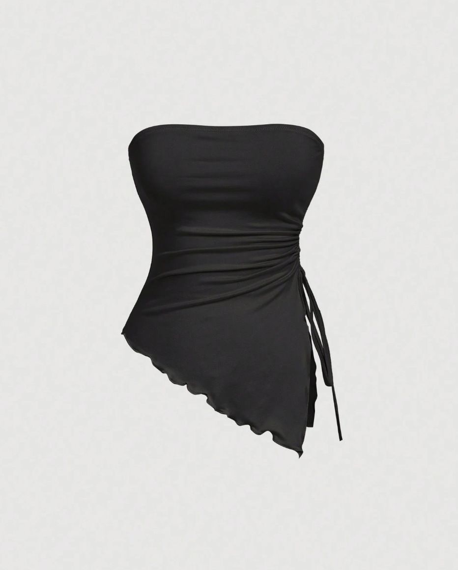 Aria Basics Aria Basics 2026 European American Cross-Border Trade Sexy Hot Girl Solid Color Tie-Up Tube Top Fashionable And_ecoleips.com
