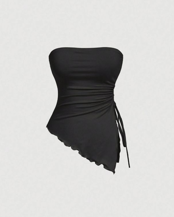 Aria Basics Aria Basics 2026 European American Cross-Border Trade Sexy Hot Girl Solid Color Tie-Up Tube Top Fashionable And_ecoleips.com