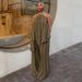 K Women's New Western-style Hanging Neck Sleeveless Irregular Top, Wide Leg Pants Set_ecoleips.com