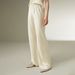Women's Clothing Women's Solid Color Satin Trousers Style Mid Waist Straight Leg Casual Fashion Comfortable For Spring Summer_ecoleips.com
