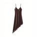Satin Slip Dress With Lace Trim - V-Neck Bodycon Midi Dress For Evening And Special Occasions_ecoleips.com