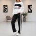 Women's Casual Style Fashionable Commuter Suit Spring/Autumn Outfit Comfortable Loose Fit Color Blocked Long Sleeve Set_ecoleips.com