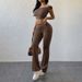 Women's Clothing Versatile Leisure Sports Simple Solid Color Close Fitting Fashion Suits_ecoleips.com