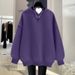 Korean-style High-end Round-neck Sweatshirt For Women, Autumn And Winter, Fleece-lined, Thickened, Warm, Loose, Solid_ecoleips.com