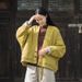 girl 2021 Autumn Winter New Women's Coat Artistic Retro Button Padded Top Linen Short Cotton Jacket_ecoleips.com