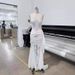 Women's Sexy Strapless Fishtail Dress Boning Waist Open Back Slim Elegant Lace See through Long Party Dress_ecoleips.com