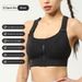 Plus Size Magic Tape Front Zipper Sports For Women High-Intensity Yoga Running Shockproof Gathered Fitness Bra Wholesale_ecoleips.com