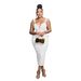 Women's Clothing Solid Color V Neck Sexy Backless Long Skirt Dress_ecoleips.com