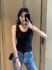 1pcs Summer Women Knitted Tank Tops Girl Thin Tops Lady Basic Casual Tank Tops Round Collar Tees Sleeveless Top For Women M L XL_ecoleips.com