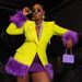 Women's Clothing New Spring And Autumnsuit Jacket With Detachable Feathers Fashionable Women's Suit Tops_ecoleips.com
