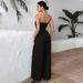 Voya Ladies' Intellectual Style Strapless Jumpsuit For Summer, Loose And Wide Leg Jumpsuit Pants_ecoleips.com