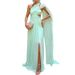 Women's Clothing Fashion Tube Top Pleated Dress Ribbon Slit Slim Fit Female_ecoleips.com