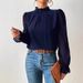 2026 European American Women's Clothing Autumn And Winter New Half-high Collar Spliced Wave Pattern_ecoleips.com