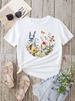 European And American Cross-border Foreign Trade Women's Floral Plant Print Round-neck Short-sleeve T-shirt Top_ecoleips.com