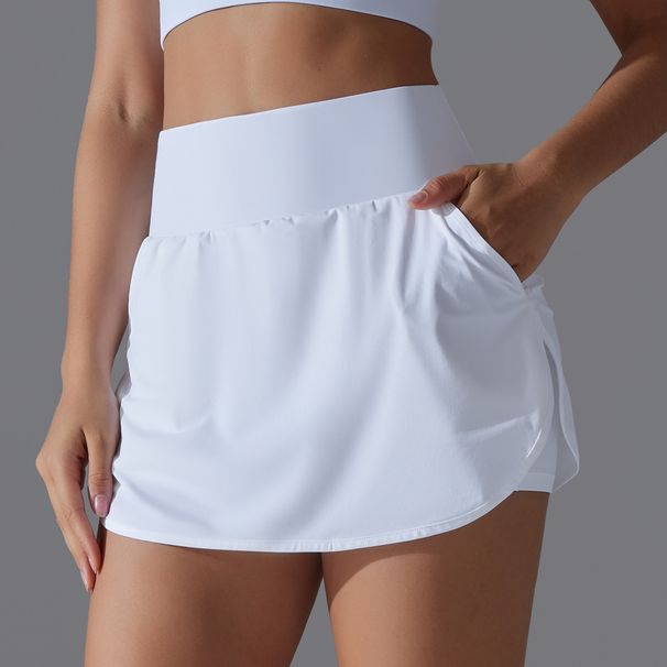 K New Cool Sunscreen Tennis Skirt With High Waist, Tight Fit And Slimming, Fake Two Piece Skirt Pants, Women's Back Waist Pocket, Sports Yoga Skirt_ecoleips.com