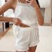 Apricot Pure Lace Trim Camisole Shorts Pajama Set 2026 European And American Spring Summer New Cotton Silk Women's_ecoleips.com