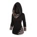 Tribal Geometric Print Hooded Knit Sweatshirt For Women - Long Sleeve Pullover With Button Detail, Ethnic Streetwear, Comfortable & Stylish_ecoleips.com