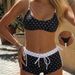 New 2026 Women's Polka Dot Print Bikini Two Piece Shorts European And American Style Three Piece Swimsuit_ecoleips.com
