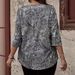 Plus Size Women's Paisley Print Long Sleeve Button-Down Blouse - Loose Fit Casual Tunic Top For Autumn & Winter (Green, Grey)_ecoleips.com