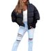 Women's Casual Hooded Down Jacket Short Cotton Thick Winter Coat With Two Straps Large Eyelets_ecoleips.com