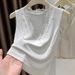 Modal Camisole For Women, Summer New V-neck Lace Trim Patchwork Inner Layer, Sleeveless Base Top_ecoleips.com