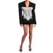 Women's Clothing High Grade Lace Stitching Suit Thin Waisted Fashionable Temperament Lapel Waist Contrast Color Long Sleeved Jacket_ecoleips.com
