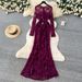 Elegant Lace Openwork Long Sleeved Dress French Style Slim Fit Women's Spring Style Dress Waist Cinching Long Dress_ecoleips.com
