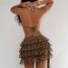 Women's Sexy Backless Bikini Set with Pleated Skirt 3 Piece Swimwear for Beach And Hot Spring_ecoleips.com