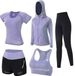Women's Clothing Yoga Five Piece Sports Jacket Long Sleeve Tight Fitness Top Running Quick Dry Slim Zipper Yoga_ecoleips.com